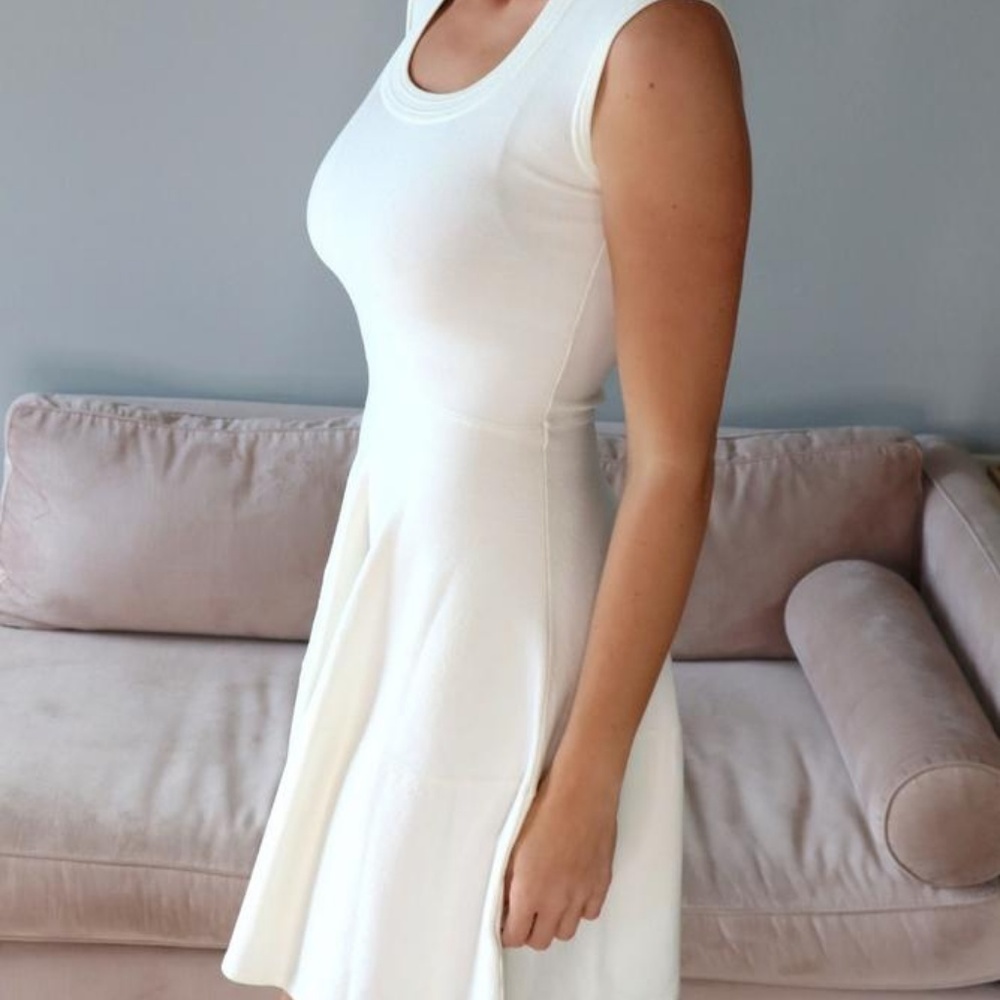 Rebecca Taylor | Ivory Sleeveless Skater Dress XS